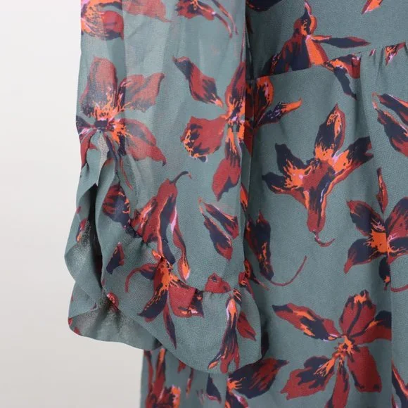 Madewell Womens Size 0 Moonblossom Ruffle-Sleeve Dress - Picture 5 of 6